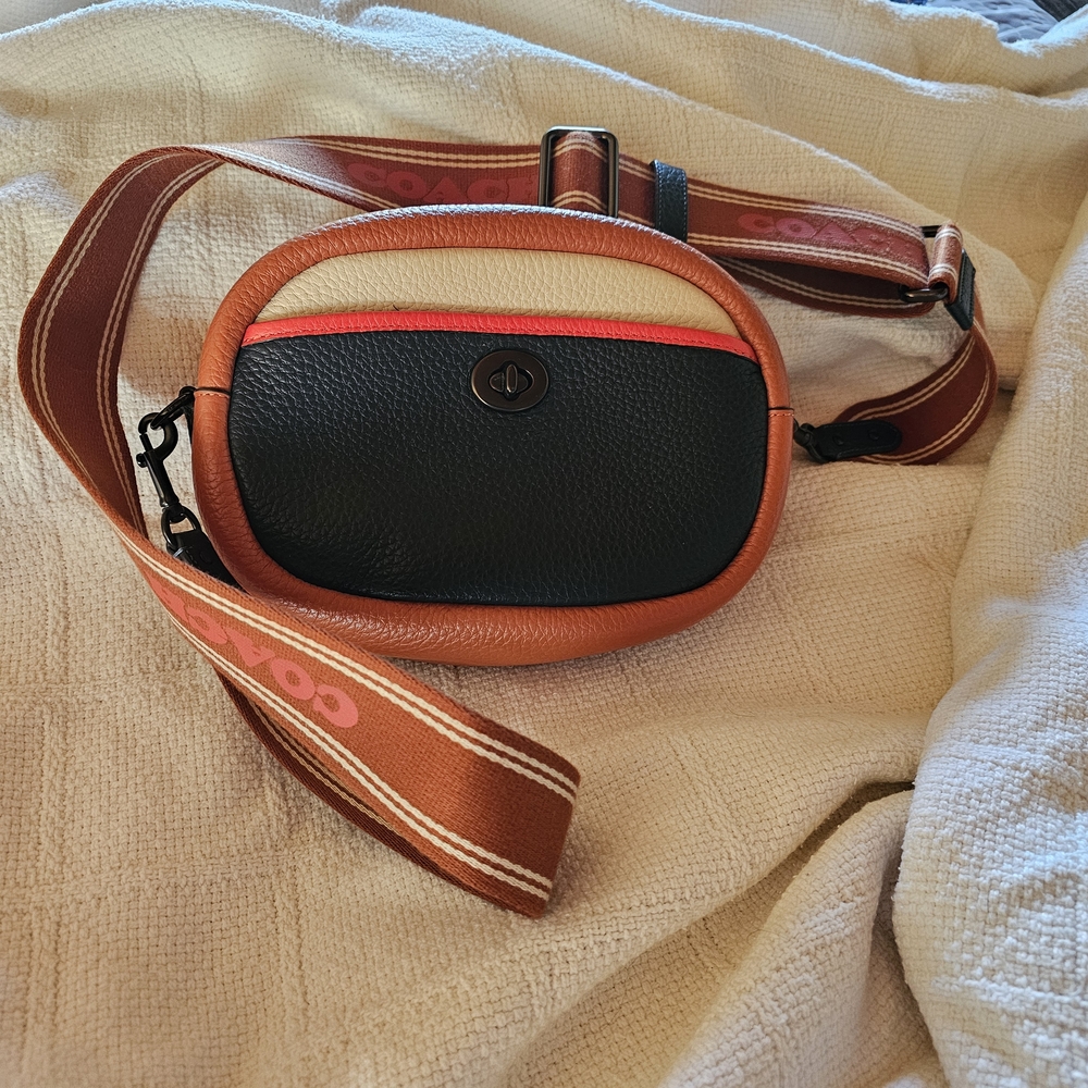 Coach Black and Tan Crossbody Bag